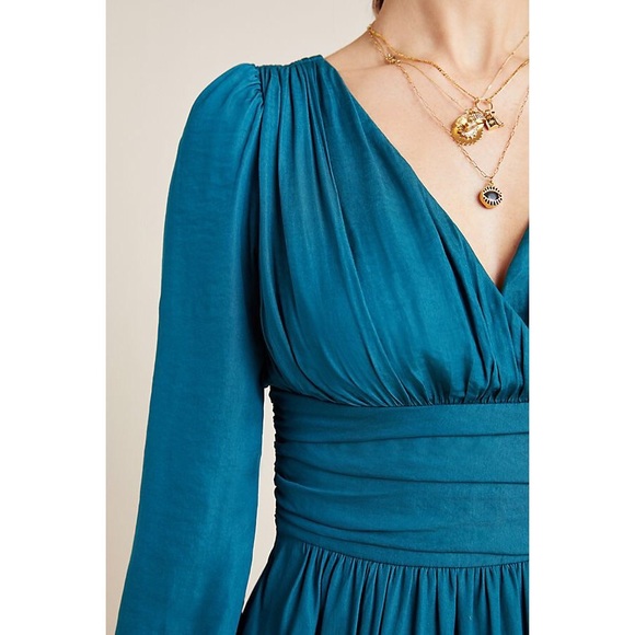NWT Anthro Gwendolyn maxi dress; deep teal (2P) - Picture 3 of 6